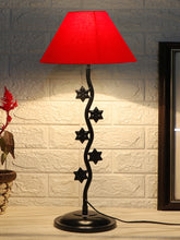 Red Cotton Zig Zag Star Table Lamp with Iron Base (AE03)